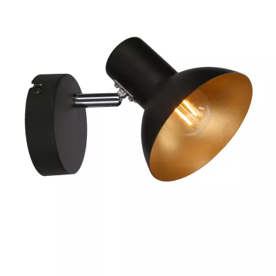 Bodové nástěnné osvětlení DISO - 1xE27, 40W, černé / zlaté