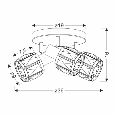 Kulaté stropní bodové svítidlo DUBAI - 3xE14, 40W, černé / růžovozlaté / čiré