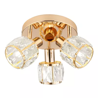 Kulaté stropní bodové svítidlo DUBAI - 3xE14, 40W, růžovozlaté / čiré