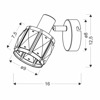 Moderní nástěnné bodové svítidlo DUBAI - 1xE14, 40W, černé / růžovozlaté / čiré