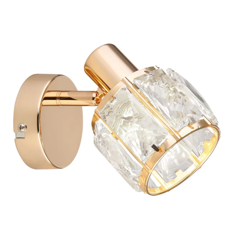 Moderní nástěnné bodové svítidlo DUBAI - 1xE14, 40W, růžovozlaté / čiré