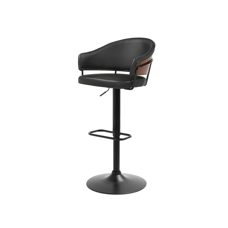 Nastavitelná barová židle MIRTA - grafit / ořech / černá