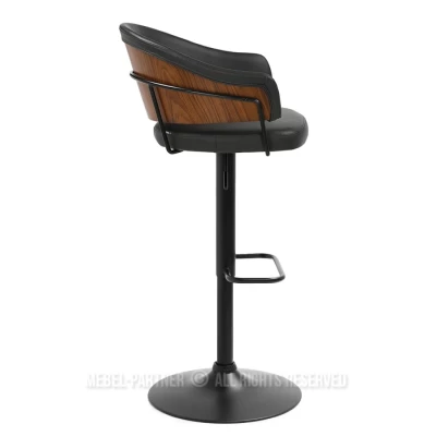 Nastavitelná barová židle MIRTA - grafit / ořech / černá