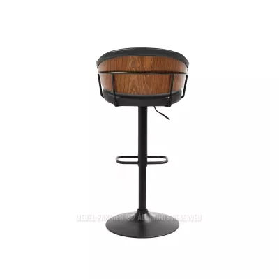 Nastavitelná barová židle MIRTA - grafit / ořech / černá