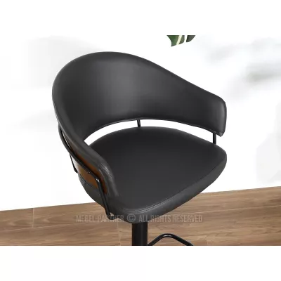 Nastavitelná barová židle MIRTA - grafit / ořech / černá