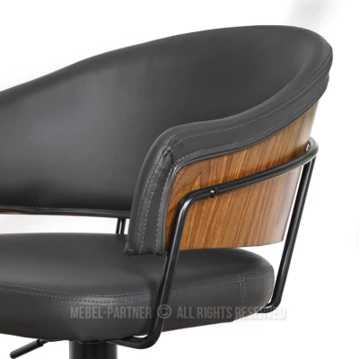 Nastavitelná barová židle MIRTA - grafit / ořech / černá