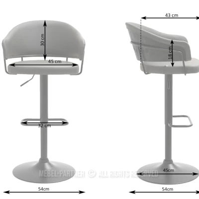 Nastavitelná barová židle MIRTA - grafit / ořech / černá