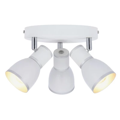 Bodové stropní kulaté osvětlení FIDO - 3xE14, 40W, chromované / bílé
