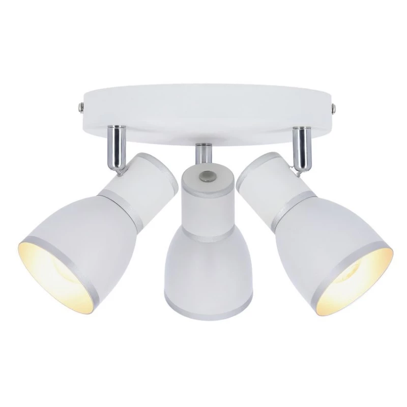 Bodové stropní kulaté osvětlení FIDO - 3xE14, 40W, chromované / bílé