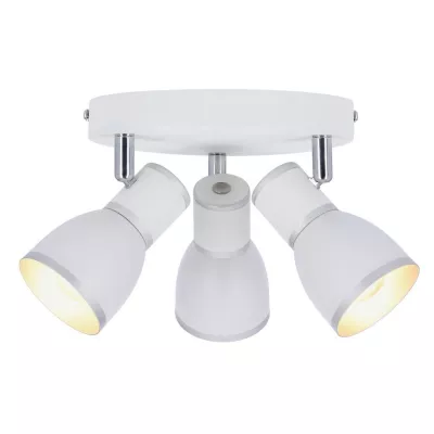 Bodové stropní kulaté osvětlení FIDO - 3xE14, 40W, chromované / bílé