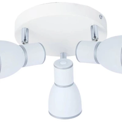 Bodové stropní kulaté osvětlení FIDO - 3xE14, 40W, chromované / bílé