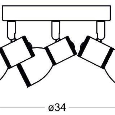 Bodové stropní kulaté osvětlení FIDO - 3xE14, 40W, chromované / bílé