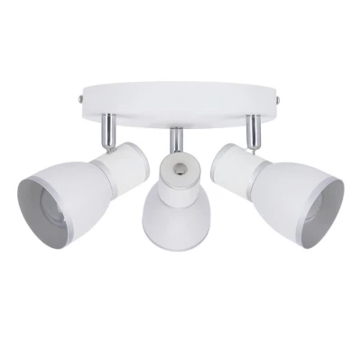 Bodové stropní kulaté osvětlení FIDO - 3xE14, 40W, chromované / bílé