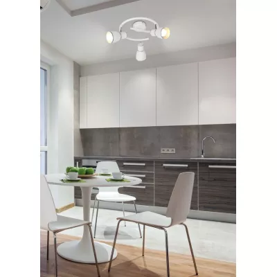 Bodové stropní kruhové osvětlení FIDO - 3xE14, 40W, chromované / bílé