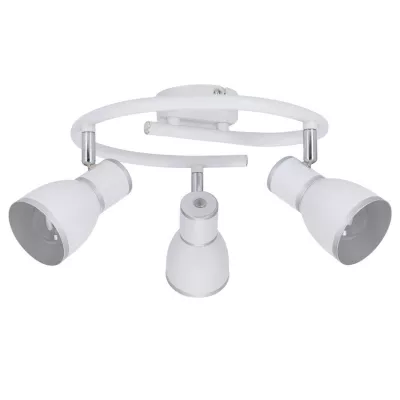 Bodové stropní kruhové osvětlení FIDO - 3xE14, 40W, chromované / bílé