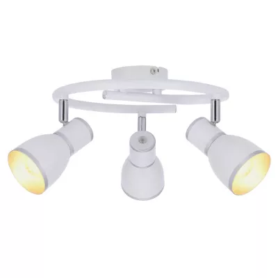 Bodové stropní kruhové osvětlení FIDO - 3xE14, 40W, chromované / bílé