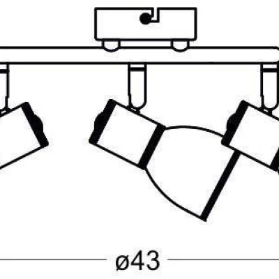 Bodové stropní kruhové osvětlení FIDO - 3xE14, 40W, chromované / bílé
