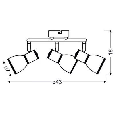Bodové stropní kruhové osvětlení FIDO - 3xE14, 40W, chromované / bílé