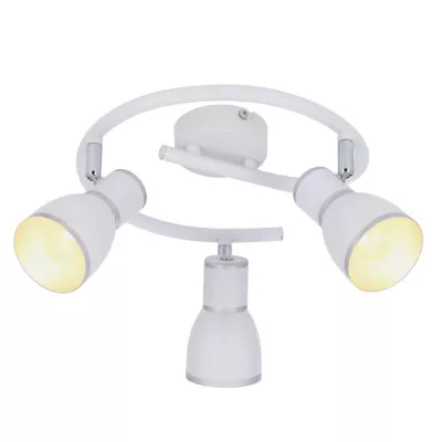 Bodové stropní kruhové osvětlení FIDO - 3xE14, 40W, chromované / bílé