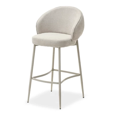 Čalouněná barová židle BERNARDINA - béžová / šedá