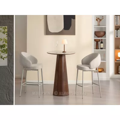 Čalouněná barová židle BERNARDINA - béžová / šedá