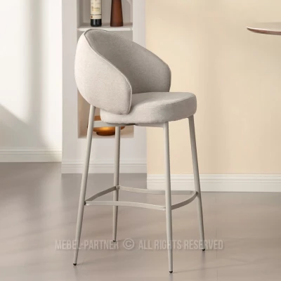 Čalouněná barová židle BERNARDINA - béžová / šedá