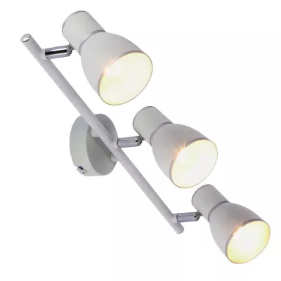 Bodové stropní osvětlení FIDO - 3xE14, 40W, chromované / bílé