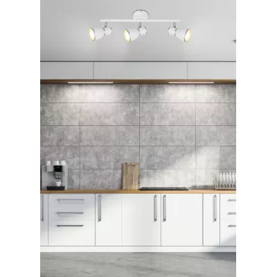 Bodové stropní osvětlení FIDO - 3xE14, 40W, chromované / bílé