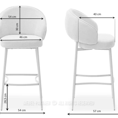 Čalouněná barová židle BERNARDINA - světle béžová / černá