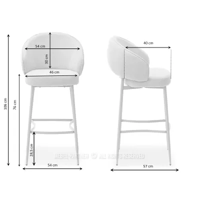 Čalouněná barová židle BERNARDINA - světle béžová / černá
