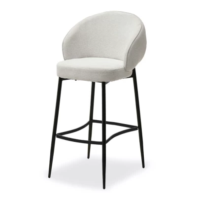 Čalouněná barová židle BERNARDINA - světle béžová / černá