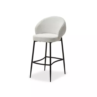 Čalouněná barová židle BERNARDINA - světle béžová / černá