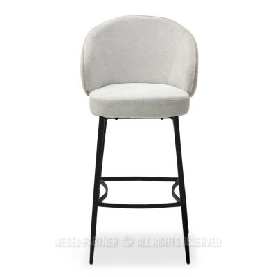 Čalouněná barová židle BERNARDINA - světle béžová / černá