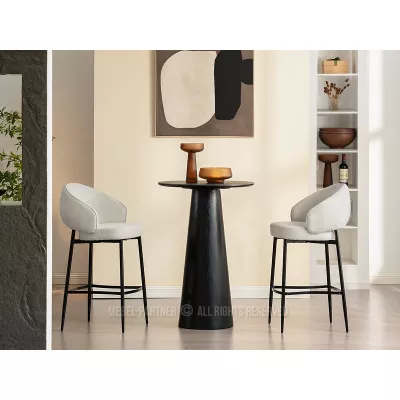 Čalouněná barová židle BERNARDINA - světle béžová / černá