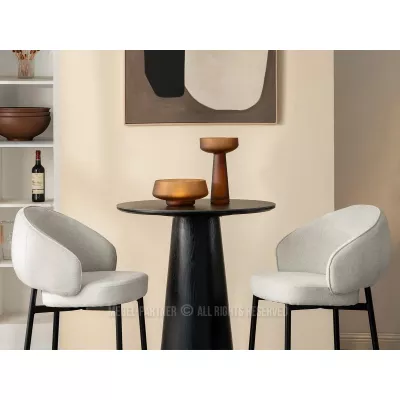 Čalouněná barová židle BERNARDINA - světle béžová / černá