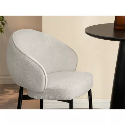 Čalouněná barová židle BERNARDINA - světle béžová / černá