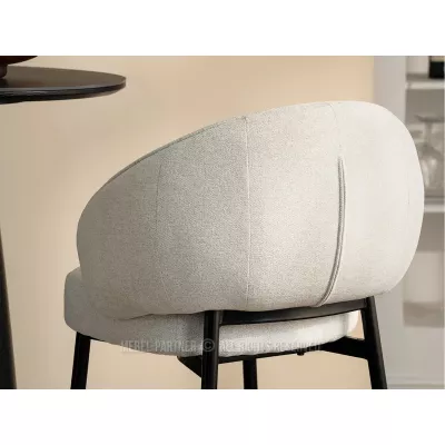 Čalouněná barová židle BERNARDINA - světle béžová / černá