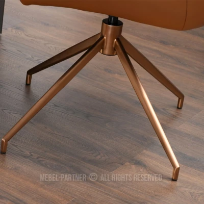 Otočná čalouněná židle CAROL - hnědá / měděná