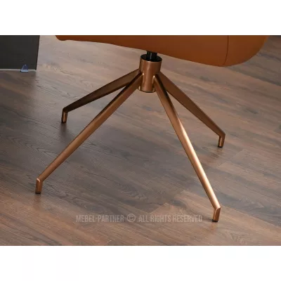 Otočná čalouněná židle CAROL - hnědá / měděná