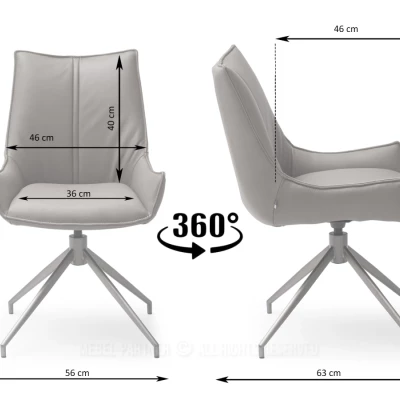 Otočná čalouněná židle CAROL - hnědá / měděná