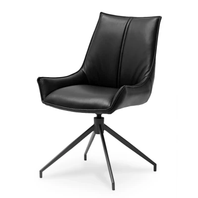 Otočná čalouněná židle CAROL - černá