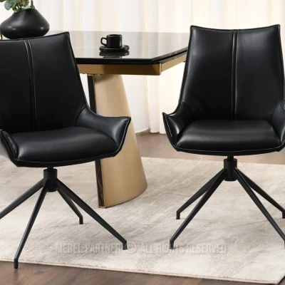 Otočná čalouněná židle CAROL - černá