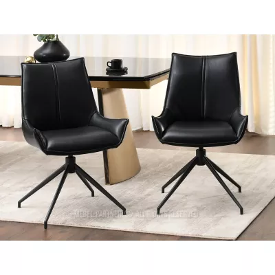 Otočná čalouněná židle CAROL - černá