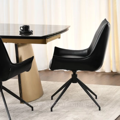 Otočná čalouněná židle CAROL - černá