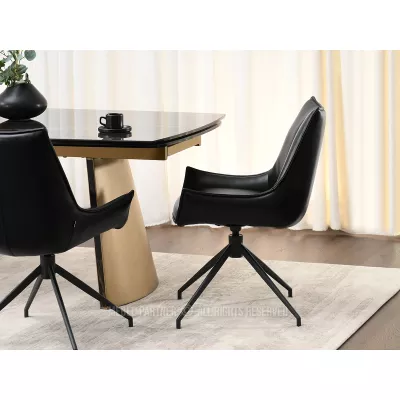 Otočná čalouněná židle CAROL - černá