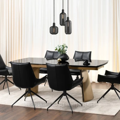 Otočná čalouněná židle CAROL - černá