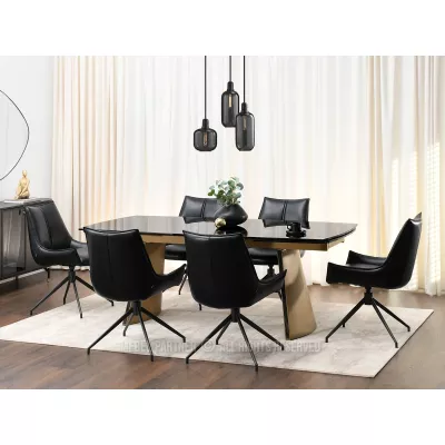 Otočná čalouněná židle CAROL - černá