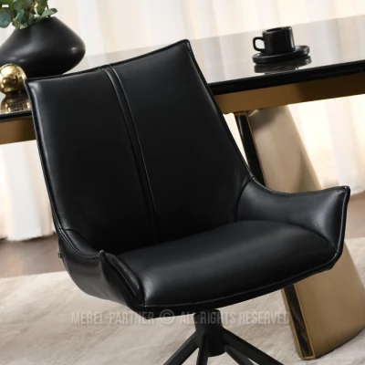 Otočná čalouněná židle CAROL - černá