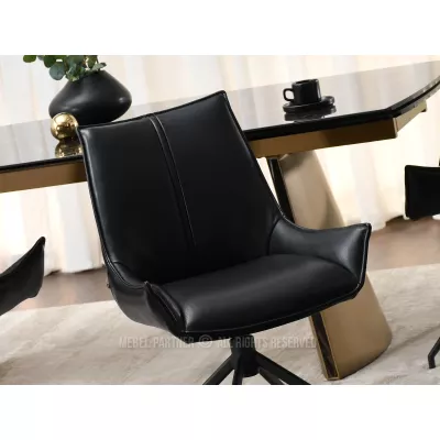 Otočná čalouněná židle CAROL - černá