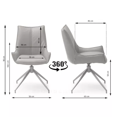 Otočná čalouněná židle CAROL - černá